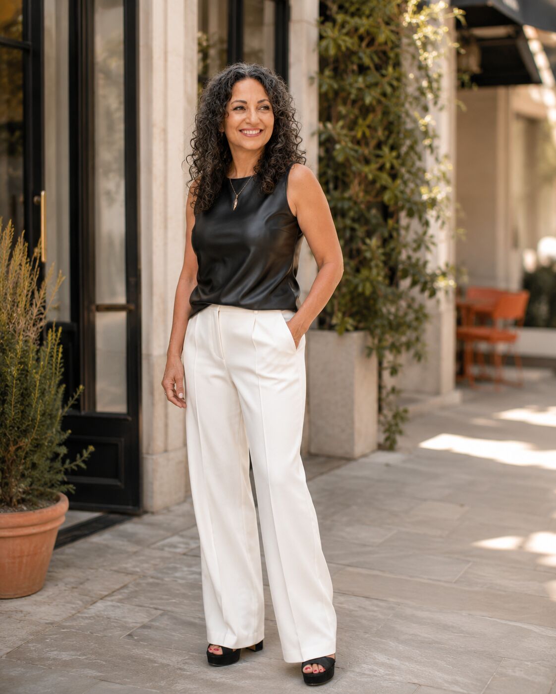 Alaina Schwartz standing on a city street.